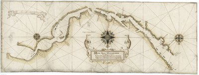 Algemene kaart van de Straat van Magellaan gemaakt door Gaspar de Mere in 1617 gebaseerd op de kaarten van Jan Outghersz door Gaspar de Mere